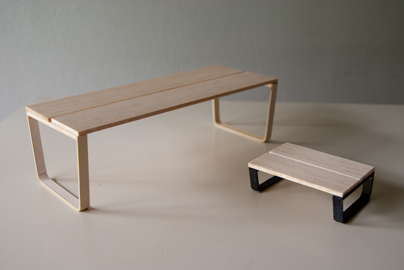 Reclaimed oak and steel split coffee table